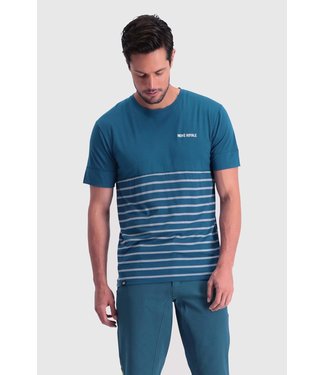 Mons Royale Mens Cadence T Oily Blue / Latitude Stripe