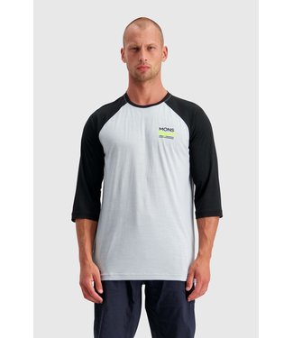 Mons Royale Mens Tarn Freeride Raglan 3/4 Black / Grey