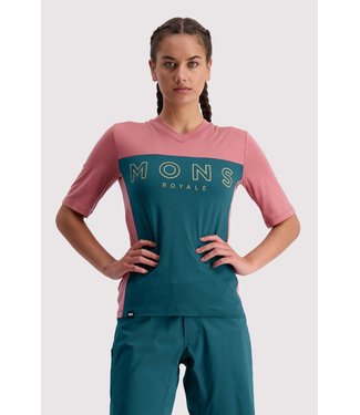 Mons Royale Womens Redwood Enduro VT Deep Teal / Pink Clay