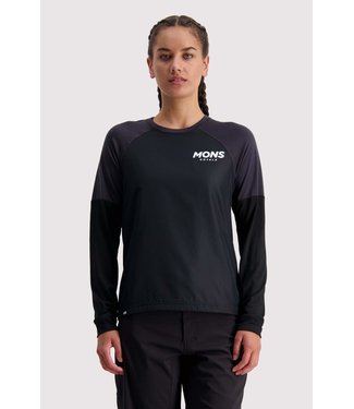 Mons Royale Womens Tarn Freeride LS Wind Jersey Black