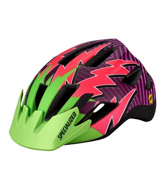 Specialized Shuffle Child LED Helmet - Green/Acid Pink Lightning