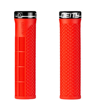 Deity Lockjaw Lock-on Grips Red