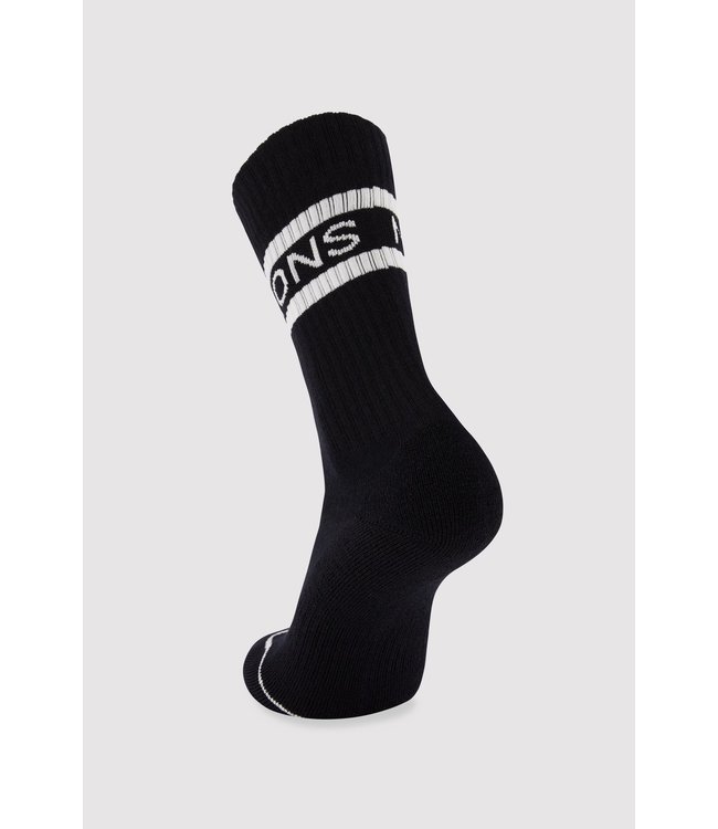 Mons Royale Unisex Signature Crew Sock Band Black / White