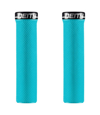 Deity Slimfit Lock-On Grips - Turquoise w/ Black Clamp