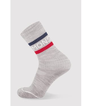 Mons Royale Unisex Signature Crew Sock Band College Grey