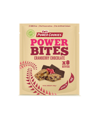 Em's Power Cookie Bites Chocolate Cranberry Craze Pouch 8x30g
