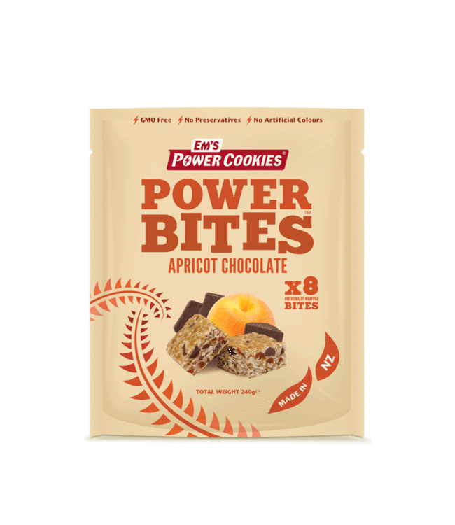 Em's Em's Power Cookie Bites Apricot Choc Attack Pouch - 8x30g