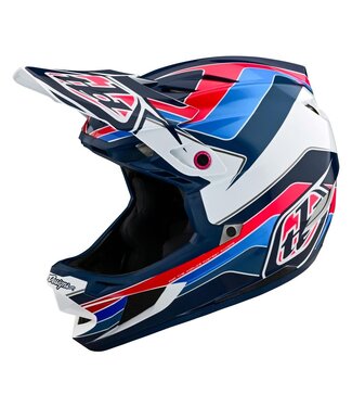 Troy Lee Designs D4 AS POLYACRYLITE HELMET - BLOCK BLUE/WHITE