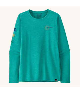 Patagonia W's L/S Cap Cool Daily Graphic Shirt -Waters Channel Islands Subtidal Blue X-Dye