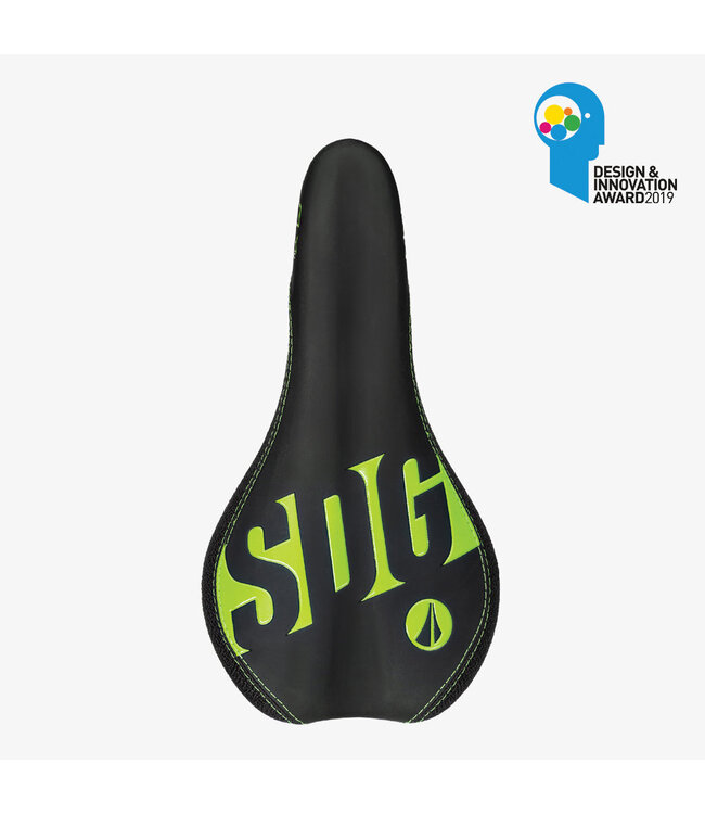 SDG Fly Jr Kids Saddle - Steel Rail - Black/Neon Green