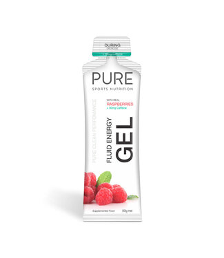 Pure Sports Nutrition Pure Fluid Energy Gel Raspberry + Caffeine (30mg)  50g
