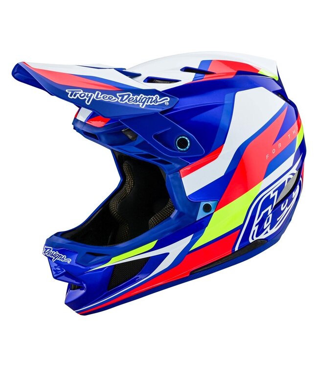 Troy Lee Designs D4 AS Composite Helmet - Omega White / Blue