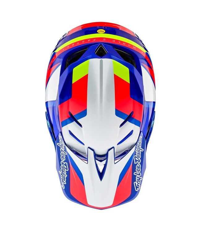 Troy Lee Designs D4 AS Composite Helmet - Omega White / Blue