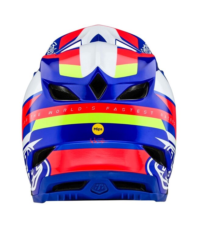 Troy Lee Designs D4 AS Composite Helmet - Omega White / Blue