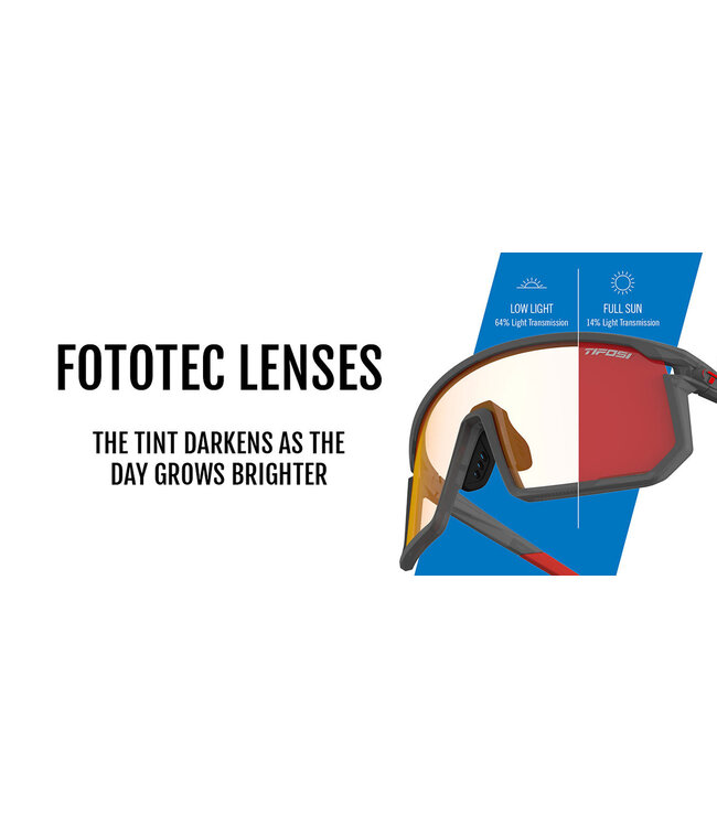 Tifosi Moab - Satin Vapor / Clarion Red Fototec Lens