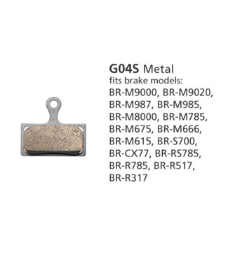Shimano Shimano Metal Disc Brake Pads W/O Fin G04S 2 Piston
