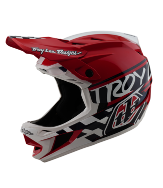 Troy Lee Designs D4 Polyacrylite Helmet - Fifty-50 White / Red