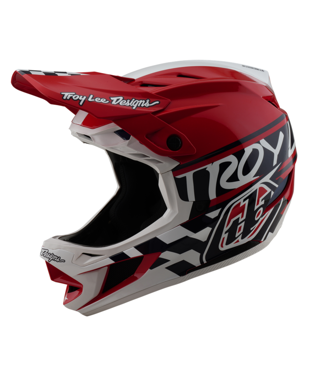 Troy Lee Designs D4 Polyacrylite Helmet - Fifty-50 White / Red