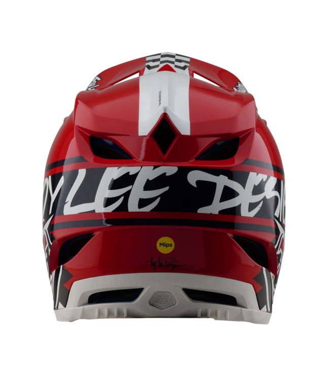 Troy Lee Designs D4 Polyacrylite Helmet - Fifty-50 White / Red
