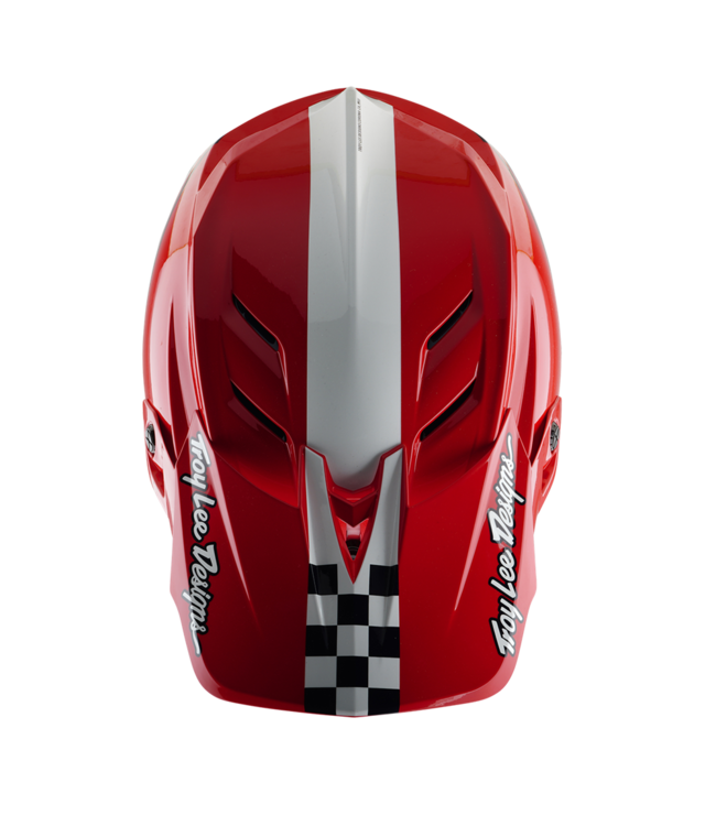 Troy Lee Designs D4 Polyacrylite Helmet - Fifty-50 White / Red