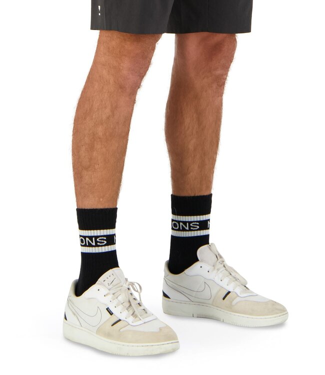 Mons Royale Signature Merino Crew Sock - Black / White