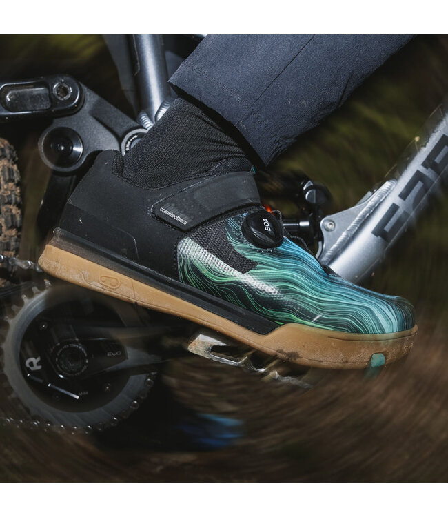 Crank Brothers Mallet Boa Shoes - Black / Blue Swirl