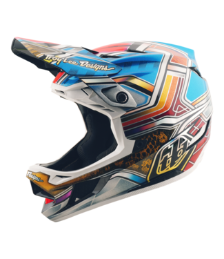 Troy Lee Designs D4 AS Carbon Helmet - Lowrider Blue