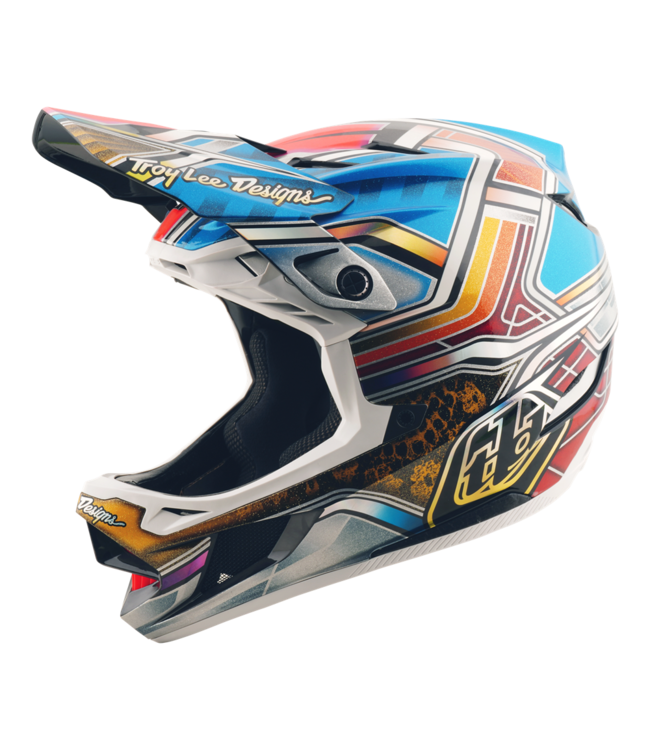 Troy Lee Designs D4 AS Carbon Helmet - Lowrider Blue