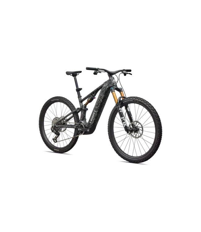 Specialized S-Works Turbo Levo R - Gloss Shadow Silver Blended Speckle Over Carbon / Silver Dust