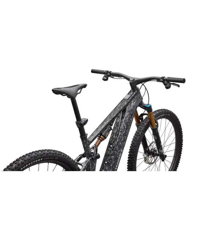 Specialized S-Works Turbo Levo R - Gloss Shadow Silver Blended Speckle Over Carbon / Silver Dust