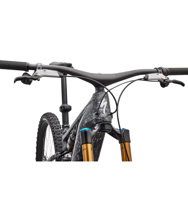 Specialized S-Works Turbo Levo R - Gloss Shadow Silver Blended Speckle Over Carbon / Silver Dust