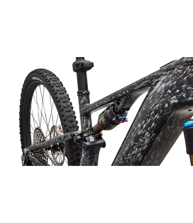 Specialized S-Works Turbo Levo R - Gloss Shadow Silver Blended Speckle Over Carbon / Silver Dust