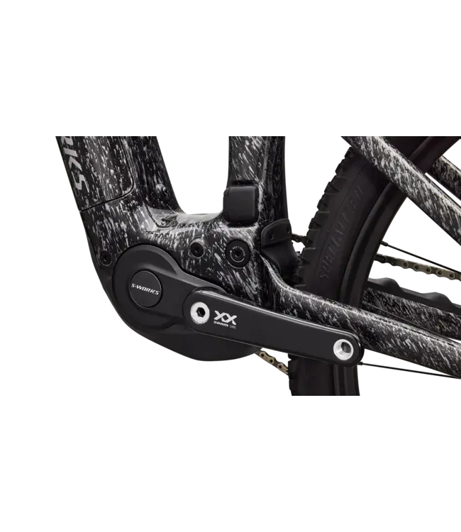 Specialized S-Works Turbo Levo R - Gloss Shadow Silver Blended Speckle Over Carbon / Silver Dust