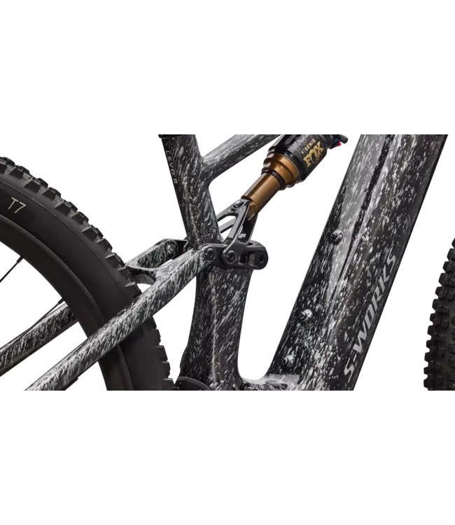 Specialized S-Works Turbo Levo R - Gloss Shadow Silver Blended Speckle Over Carbon / Silver Dust