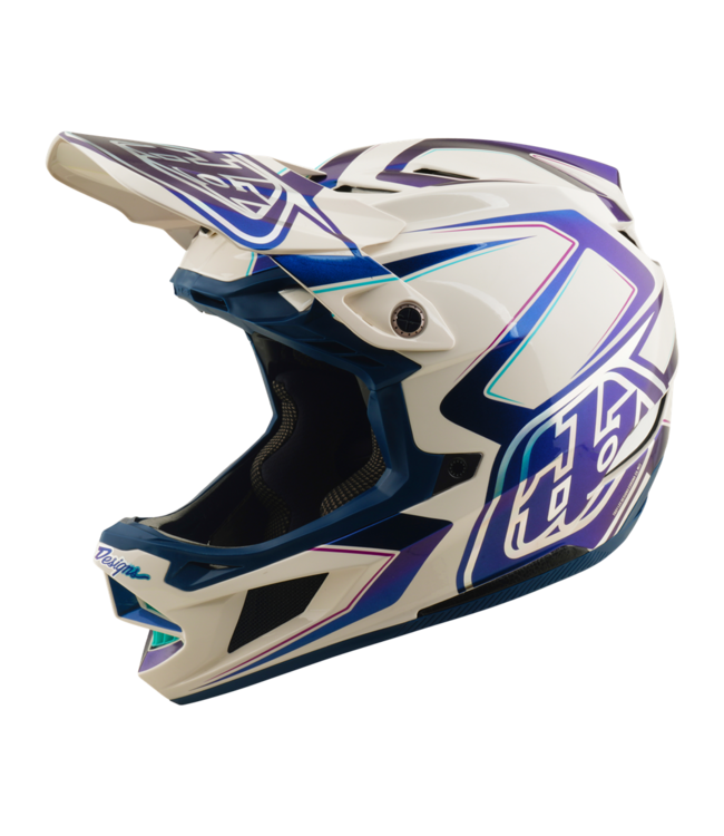 Troy Lee Designs D4 AS Composite Helmet - Flared White / Indigo