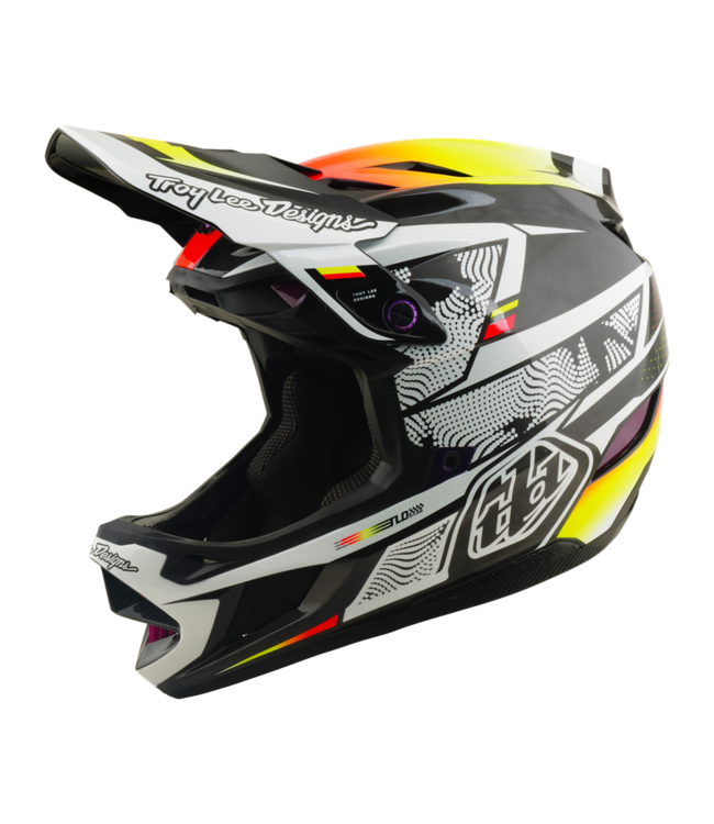 Troy Lee Designs D4 AS Carbon Helmet - Lined Up Black