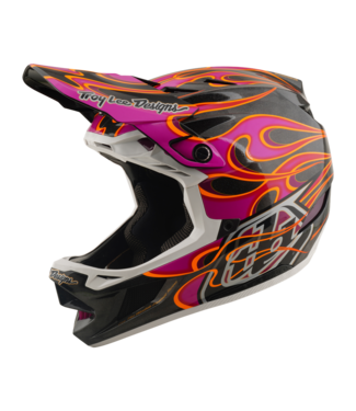 Troy Lee Designs D4 AS Carbon Helmet - Torched Carbon / Magenta