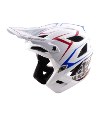 Troy Lee Designs Stage Stunt Helmet - Pinstripe White