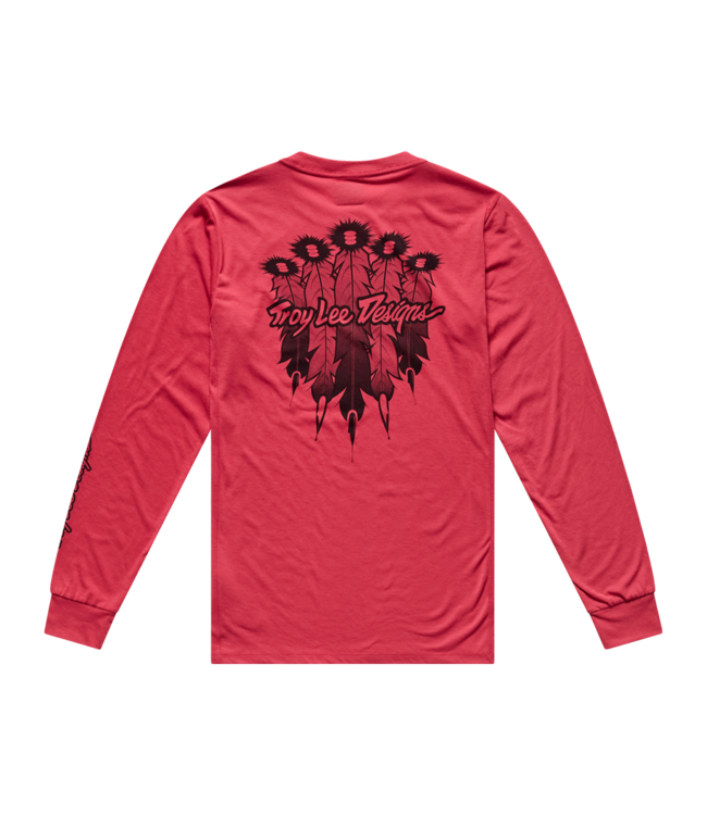 Troy Lee Designs Skyline Ride Long Sleeve Tee - Feathered Ember Red