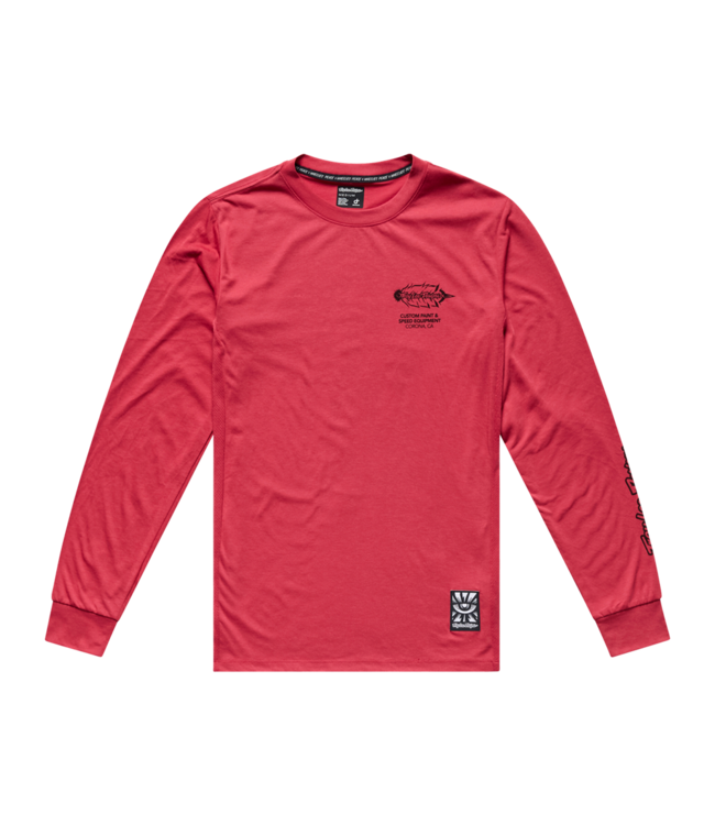 Troy Lee Designs Skyline Ride Long Sleeve Tee - Feathered Ember Red