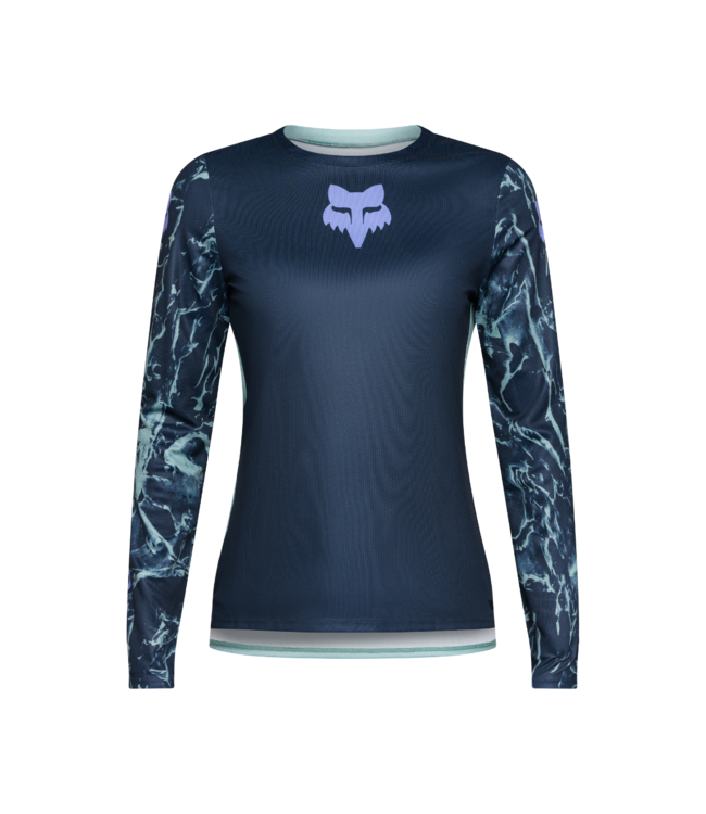 Fox Womans Ranger LS Jersey - Image Print Arc Blue