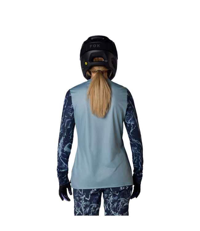 Fox Womans Ranger LS Jersey - Image Print Arc Blue