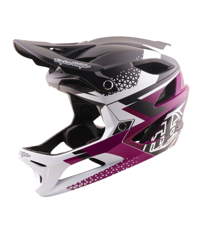 Troy Lee Designs Stage 2 AS Helmet - Amper White / Fuchsia