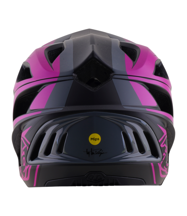 Troy Lee Designs Stage 2 AS Helmet - High VZ Dark Gray / Neon Fuchsia