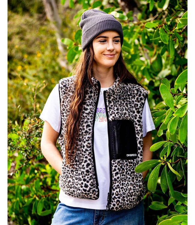Dharco Womens Sherpa Vest - Leopard