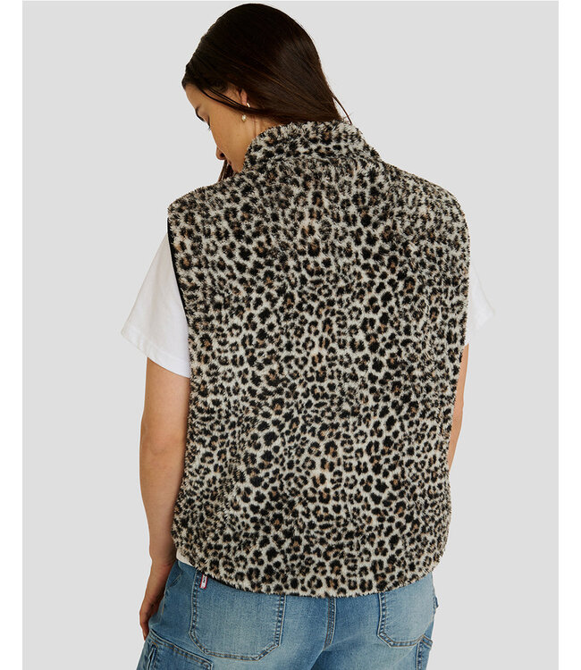 Dharco Womens Sherpa Vest - Leopard