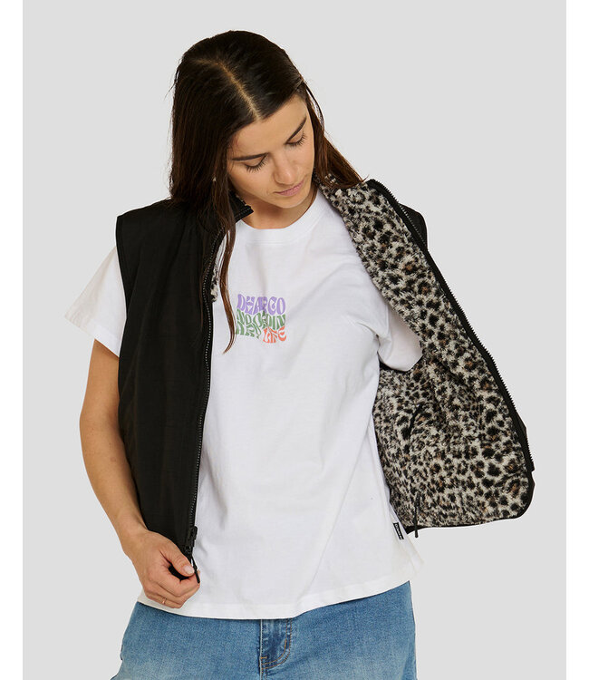 Dharco Womens Sherpa Vest - Leopard