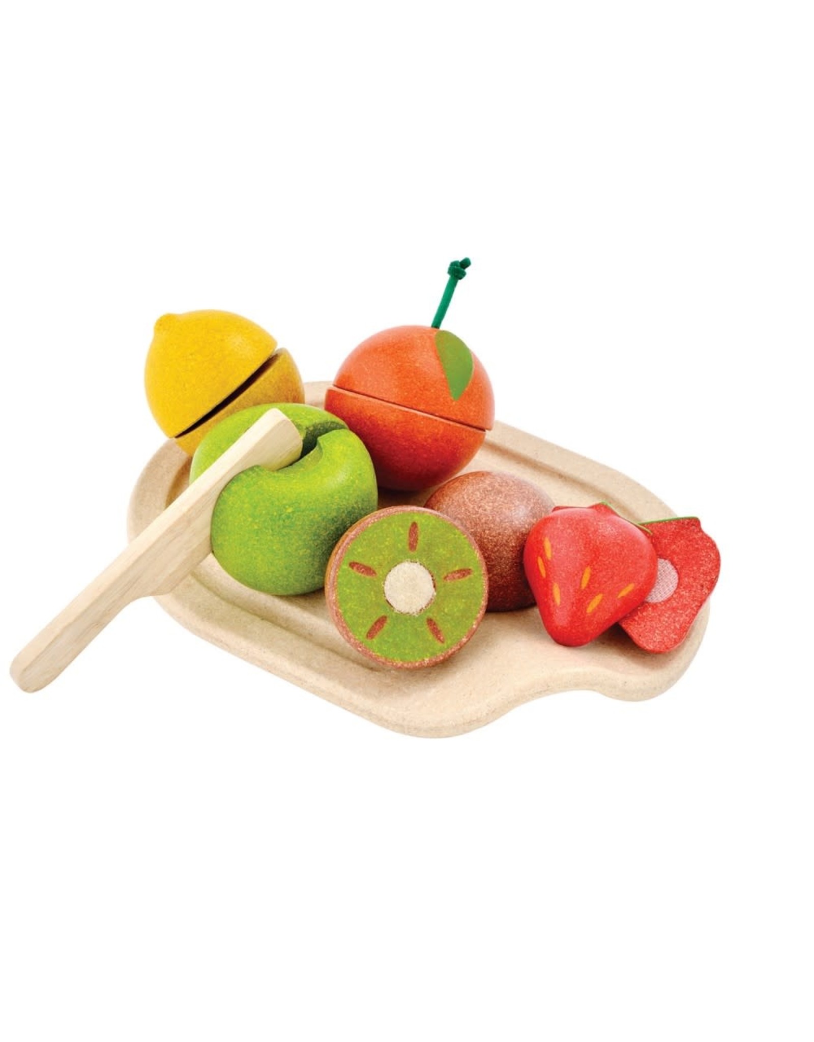 wooden fruit cutting set