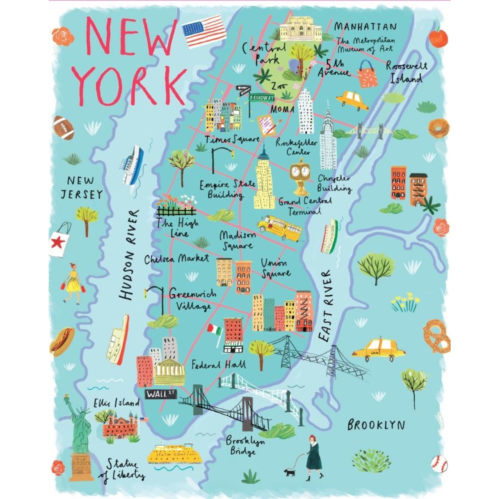 new york city, new york on a map