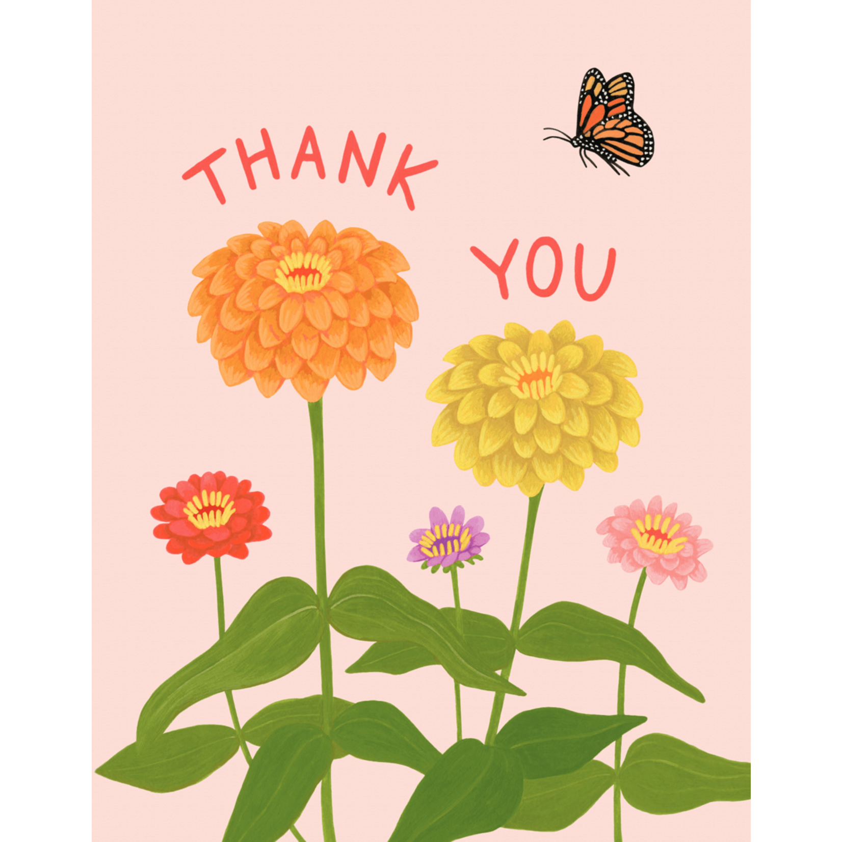 Thank You Card: Butterfly & Flowers - Exit9 Gift Emporium